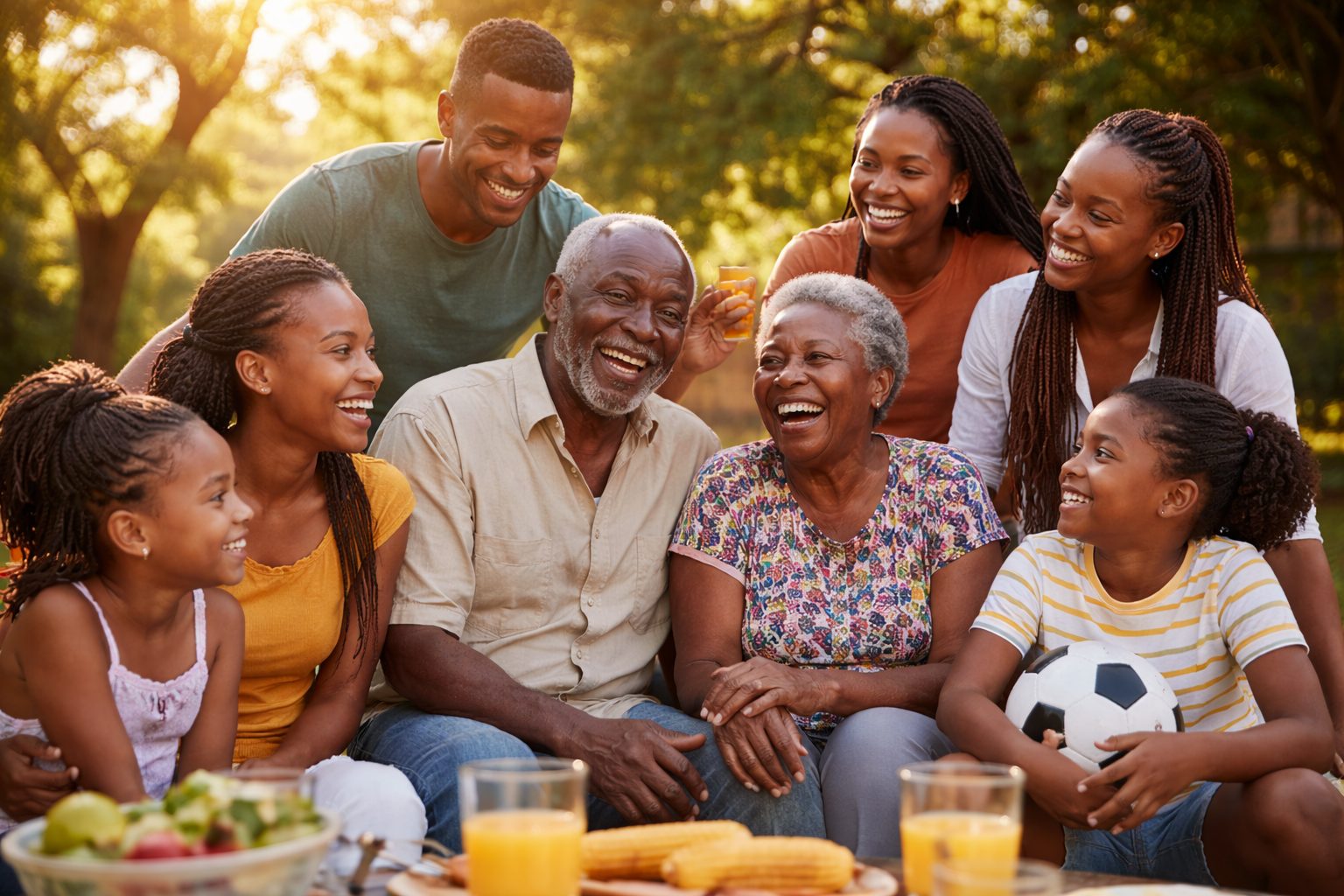 Multigenerational family gathered together, planning their financial future